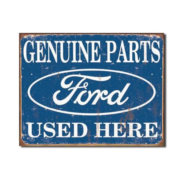 Ford Genuine Parts Used Here Retro Tin Sign 16" L x 12.5" H - Picture 1 of 2